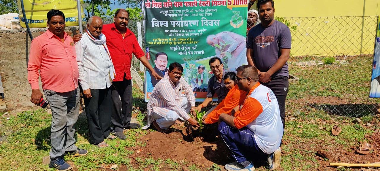 शनिधाम पलारी की पहाडियो पर हुआ पौधारोपण