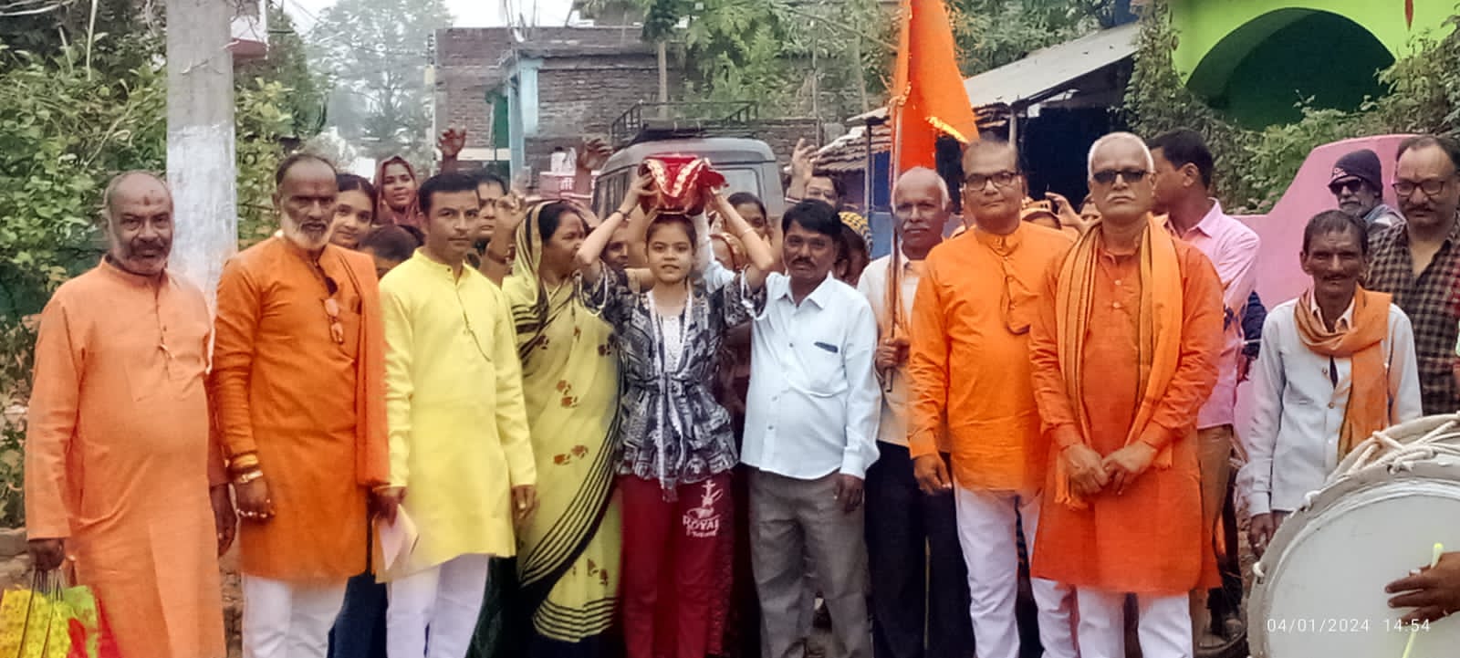 छपारा नगर में द्वार- द्वार तक पहुंची अक्षत कलश आमंत्रण यात्रा