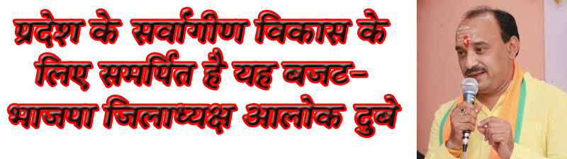 प्रदेश के सर्वांगीण विकास के लिए समर्पित है यह बजट -  भाजपा जिला अध्यक्ष आलोक दुबे
