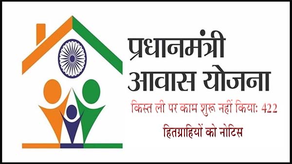 प्रधानमंत्री आवास की किस्त ली पर काम शुरू नहीं किया: 422 हितग्राहियों को नोटिस