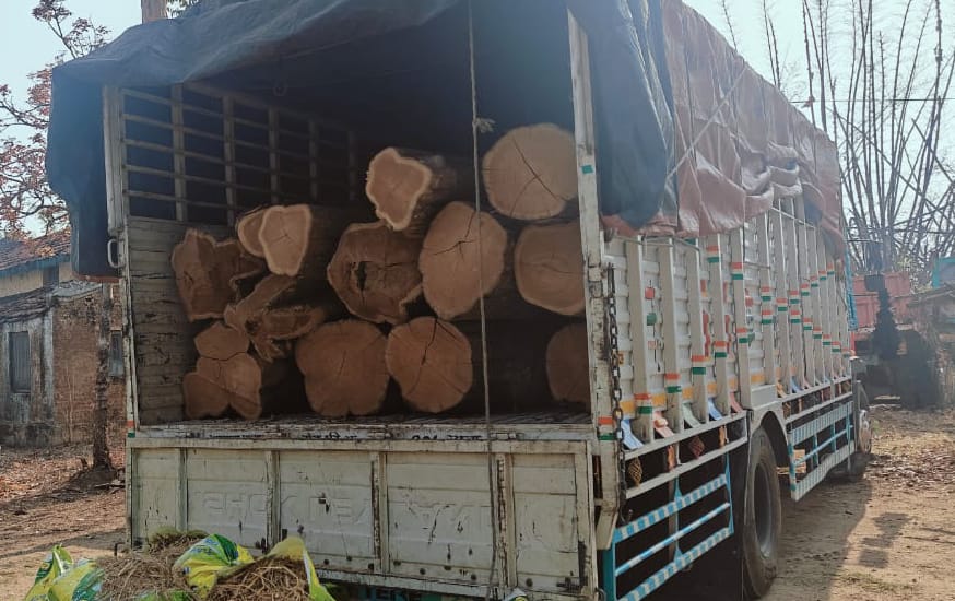 ट्रक से सागौन का अवैध परिवहन, एक को पहुँचाया जेल, ट्रक होगा राजसात , आरोपियों की तलाश जारी
