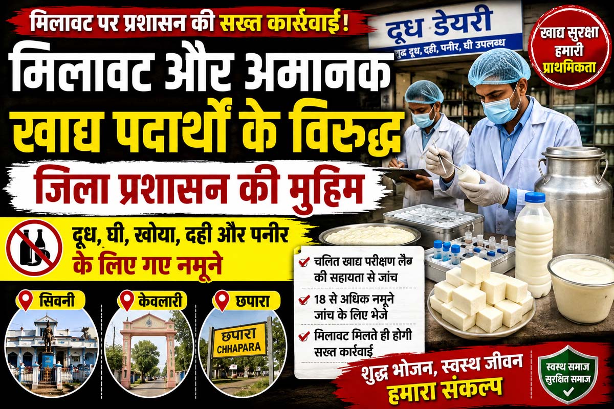 मिलावटखोरों पर प्रशासन की पैनी नजर, दूध, घी, खोया, दही और पनीर के नमूने जांच के लिए भेजे