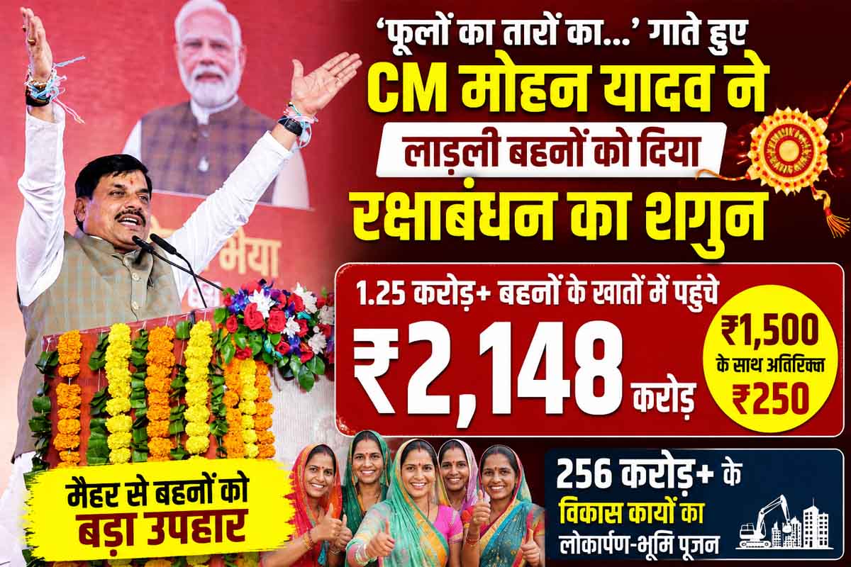 ‘फूलों का तारों का…’ गाते हुए CM मोहन यादव ने लाड़ली बहनों को दिया रक्षाबंधन का शगुन, खातों में पहुंचे 2,148 करोड़