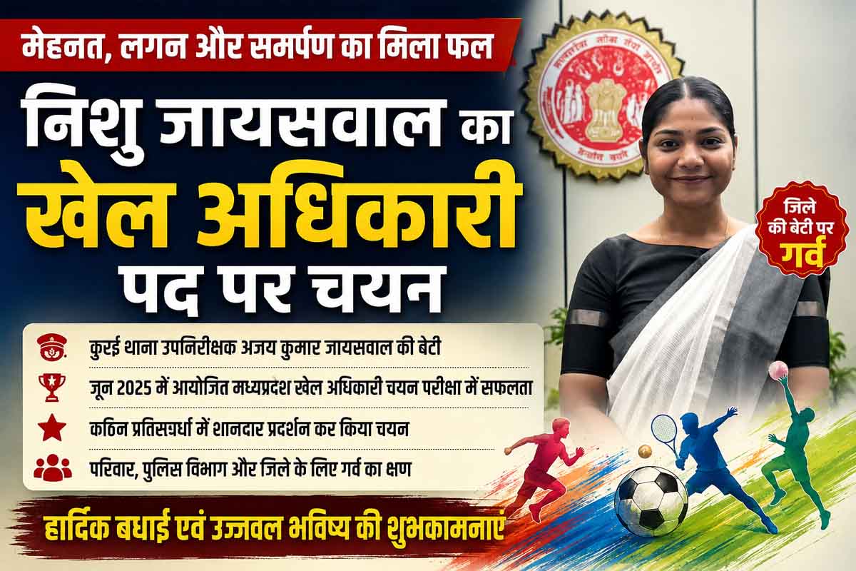 एसआई की बेटी निशु ने रचा इतिहास, खेल अधिकारी पद पर चयन