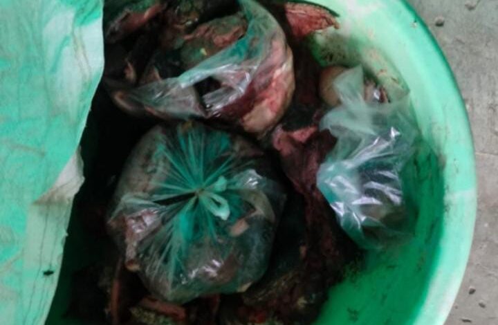 सिवनी में छपारा वन मंडल की कार्रवाई के दौरान जब्त मांस