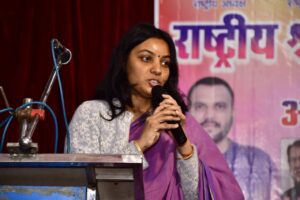 Seoni Journalists Conference – MLA Dinesh Rai Munmun addressing National Shramjeevi Patrakar Parishad meet