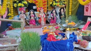 चौक से निकली गणगौर शोभायात्रा की भव्य झांकियां