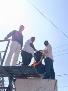 Madhavrao Scindia Jayanti Seoni BJP leaders garland statue tribute program image