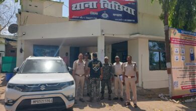 बिछिया पुलिस द्वारा गांजा तस्कर लखन राठौर की गिरफ्तारी और जब्त की गई ब्रेजा कार