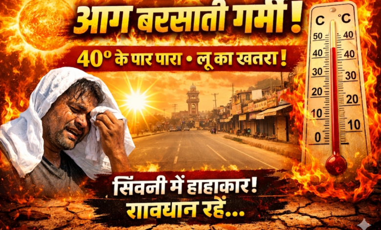 सिवनी गर्मी 2026 - 40 डिग्री तापमान के बीच दोपहर में सूनी पड़ी सड़कें और लू का असर