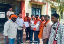 अश्लील वीडियो वायरल मामला हर्रई -ज्ञापन सौंपते विहिप बजरंग दल कार्यकर्ता