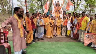 बरघाट में परशुराम जयंती पर निकली भव्य वाहन रैली का दृश्य