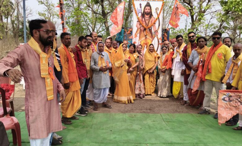 बरघाट में परशुराम जयंती पर निकली भव्य वाहन रैली का दृश्य