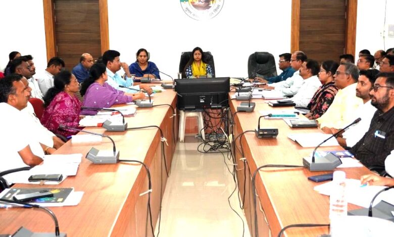 कलेक्टर नेहा मीना कृषि एवं कृषि संबद्ध विभागों की समीक्षा बैठक लेते हुए
