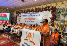भाजपा दीनदयाल उपाध्याय जिला प्रशिक्षण महाभियान सिवनी 2026 में मंच पर उपस्थित अतिथि एवं कार्यकर्ता