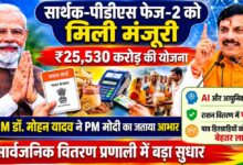 सार्थक पीडीएस फेज-2 योजना को मंजूरी मिलने पर प्रधानमंत्री नरेंद्र मोदी और मुख्यमंत्री मोहन यादव