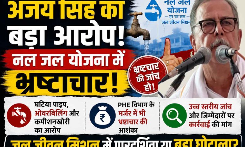 जल जीवन मिशन में भ्रष्टाचार के आरोपों को लेकर बयान देते पूर्व नेता प्रतिपक्ष अजय सिंह