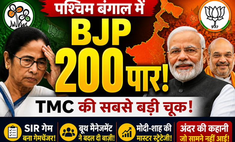 पश्चिम बंगाल चुनाव 2026 में BJP 200 पार, TMC की हार का विश्लेषण