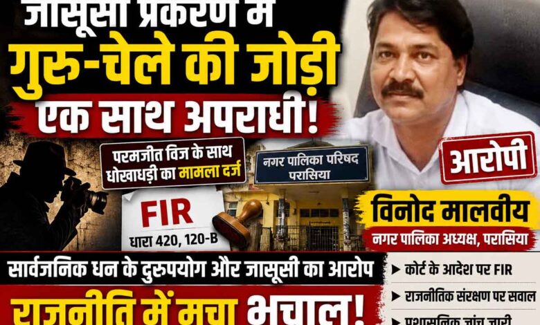जासूसी प्रकरण में आरोपी नगर पालिका अध्यक्ष विनोद मालवीय की एआई जनरेटेड फाइल फोटो