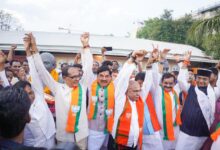 BJP victory celebration Bhopal Mohan Yadav Hemant Khandelwal workers celebration NDA win