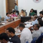 Collector Meena reviewing health services monsoon preparation food safety inspection meeting