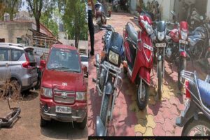 केवलारी पुलिस द्वारा जुआ रेड में गिरफ्तार आरोपी और जप्त वाहन
