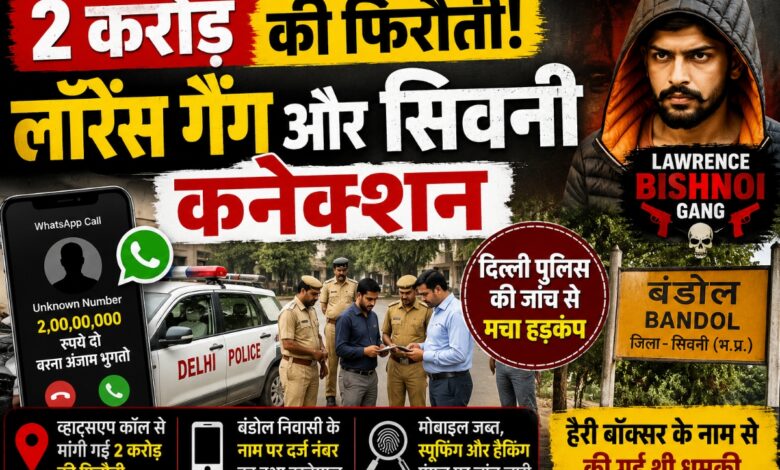 2 करोड़ की फिरौती मामले में लॉरेंस बिश्नोई गैंग और सिवनी कनेक्शन की जांच करती दिल्ली पुलिस