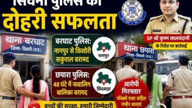 सिवनी पुलिस ने बरघाट और छपारा में दो नाबालिग बालिकाओं को सकुशल बरामद किया