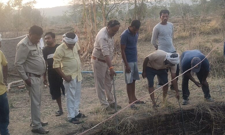कन्हान पिपरिया में कुएं में गिरे 7 जंगली सुअरों का वन विभाग और ग्रामीणों द्वारा रेस्क्यू करते हुए दृश्य