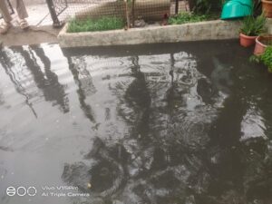 Waterlogging on Mungwani Road Seoni after first monsoon rain
