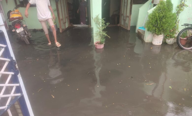 Waterlogging on Mungwani Road Seoni after first monsoon rain