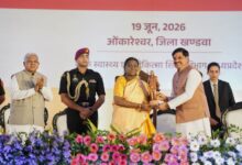 विश्व सिकल सेल दिवस 2026 पर ओंकारेश्वर में राष्ट्रपति द्रौपदी मुर्मु, मुख्यमंत्री मोहन यादव और राज्यपाल मंगुभाई पटेल की उपस्थिति में राज्य स्तरीय कार्यक्रम