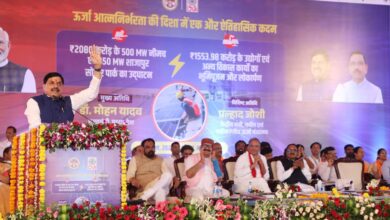 नीमच में 500 मेगावॉट सोलर पार्क का लोकार्पण करते मुख्यमंत्री डॉ. मोहन यादव