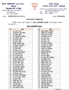 भाजपा प्रदेश कार्यसमिति सदस्य बनीं नीता पटेरिया और वैभव पवार