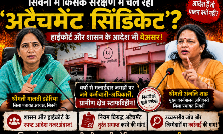 जिला पंचायत अध्यक्ष मालती मुकेश डेहरिया प्रेस वार्ता में अटैचमेंट व्यवस्था पर प्रशासन को घेरते हुए