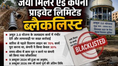 अमृत 2.0 योजना के अधूरे जलप्रदाय कार्य और ब्लैकलिस्ट कंपनी का प्रतीकात्मक दृश्य