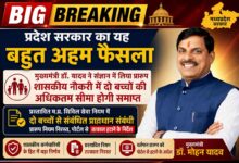 मुख्यमंत्री डॉ मोहन यादव द्वारा सरकारी नौकरी में दो बच्चों की सीमा समाप्त करने संबंधी बड़ा निर्णय