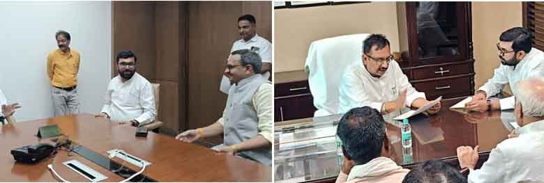 मुख्यमंत्री डॉ मोहन यादव से मुलाकात करते सांसद बंटी विवेक साहू