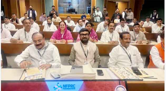 नई दिल्ली में विकसित भारत 2047 विषयक कार्यशाला में भाग लेते सांसद बंटी विवेक साहू।