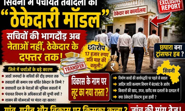 सिवनी जिले में पंचायत सचिवों के तबादलों को लेकर चर्चाओं के केंद्र में ठेकेदार व्यवस्था