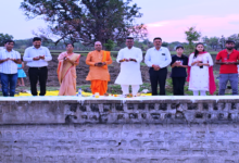 जल गंगा संवर्धन अभियान के तहत छपारा की ऐतिहासिक बावड़ी में आयोजित बावड़ी उत्सव का दृश्य।