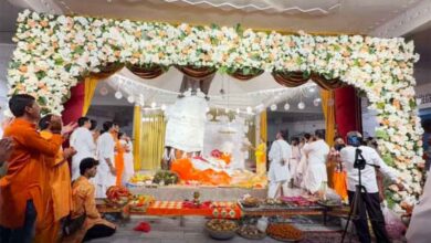 गुरु पूर्णिमा 2026 पर जामसांवली हनुमान लोक में दर्शन करते श्रद्धालु