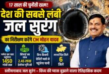 देश की सबसे लंबी स्लीमनाबाद जल सुरंग का निरीक्षण करते मुख्यमंत्री डॉ. मोहन यादव