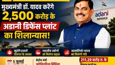 मुख्यमंत्री डॉ मोहन यादव शिवपुरी में अडानी डिफेंस प्लांट का शिलान्यास करेंगे