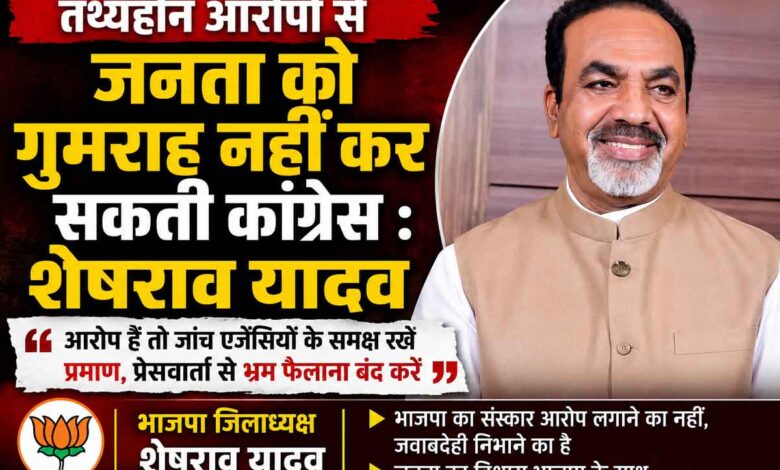 भाजपा जिलाध्यक्ष शेषराव यादव कांग्रेस के आरोपों पर प्रतिक्रिया देते हुए