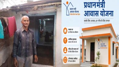छपारा में प्रधानमंत्री आवास योजना से वंचित मजदूर परिवार का जर्जर कच्चा मकान।