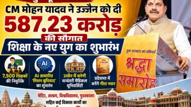 उज्जैन में महर्षि सांदीपनि गुरु पर्व समारोह को संबोधित करते मुख्यमंत्री डॉ. मोहन यादव।