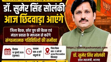 भाजपा प्रदेश महामंत्री एवं छिंदवाड़ा संभाग प्रभारी डॉ. सुमेर सिंह सोलंकी।