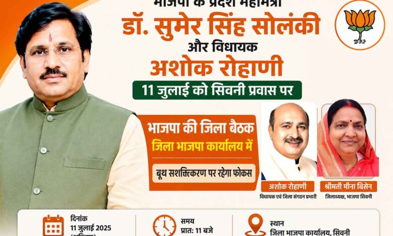 भाजपा प्रदेश महामंत्री एवं छिंदवाड़ा संभाग प्रभारी डॉ. सुमेर सिंह सोलंकी।