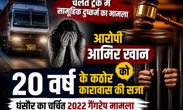 सिवनी के घंसौर सामूहिक दुष्कर्म मामले में विशेष न्यायालय द्वारा आरोपी को 20 वर्ष के कठोर कारावास की सजा